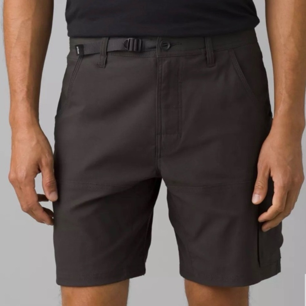 PRANA Stretch Zion II Cargo Hiking Shorts In Dark Iron Gray Size 32